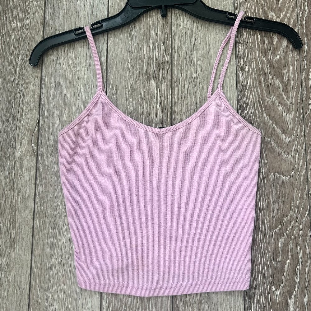 Lavender Shein Ribbed Cropped Tank, Extra Small